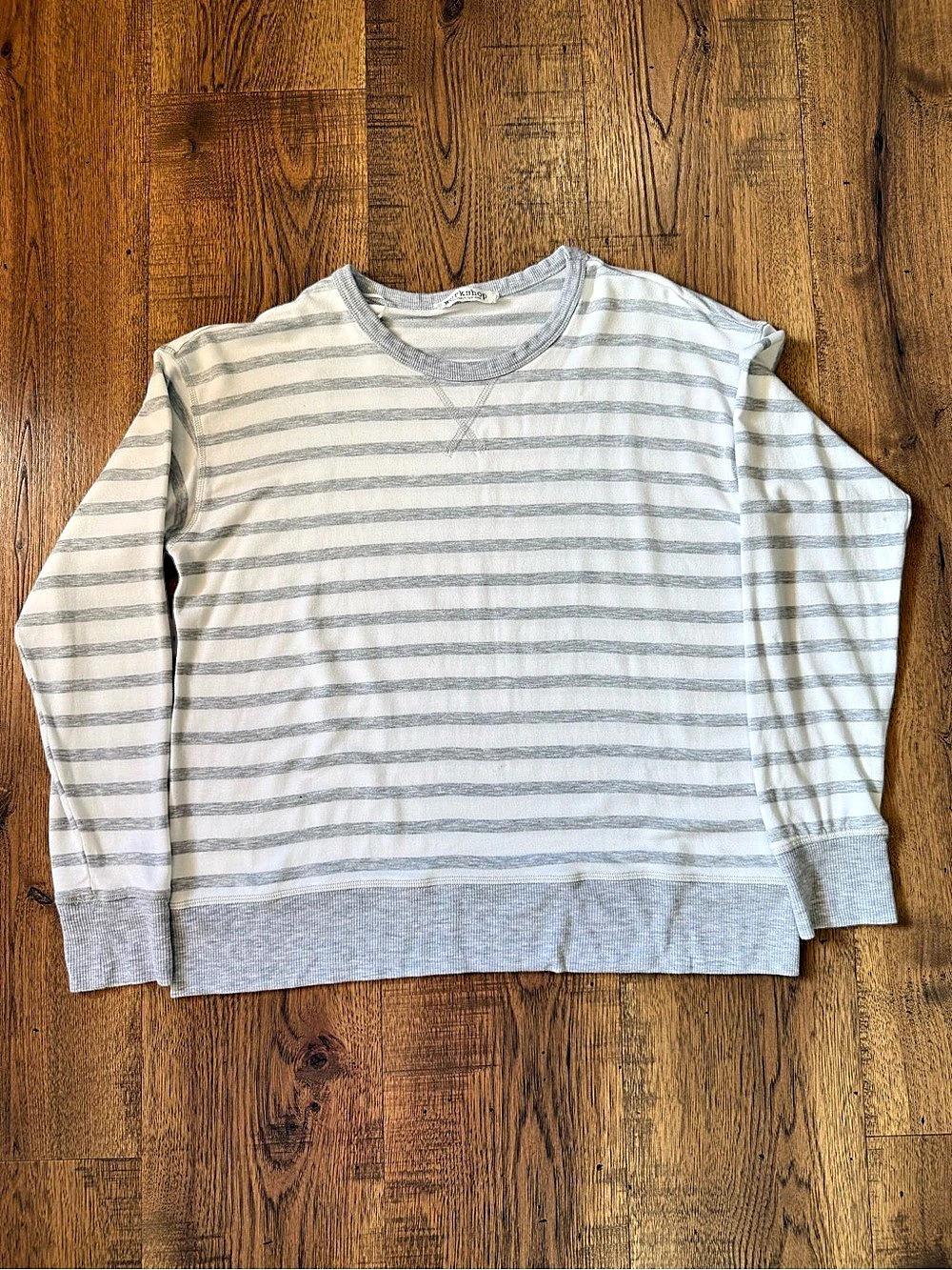 Workshop Republic Clothing Women’s Striped Terry Lightweight Sweatshirt M